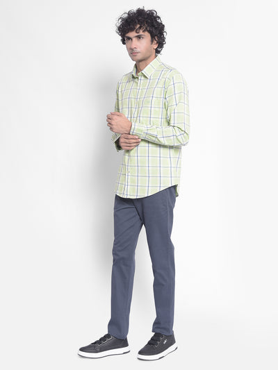 Light Green Checked Shirt-Men Shirts-Crimsoune Club