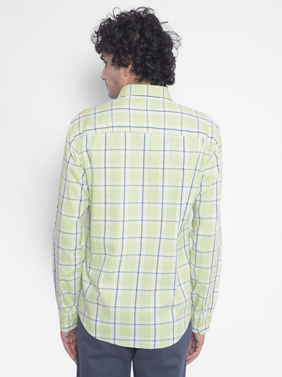 Light Green Checked Shirt-Men Shirts-Crimsoune Club