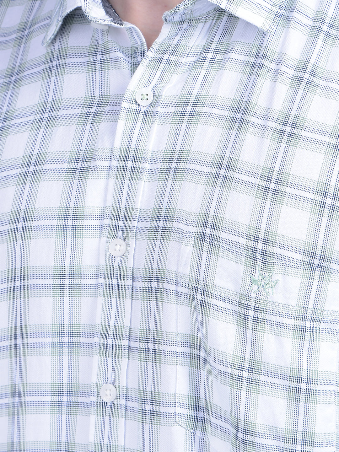 White Tartan Check 100% Cotton Shirt-Men Shirts-Crimsoune Club