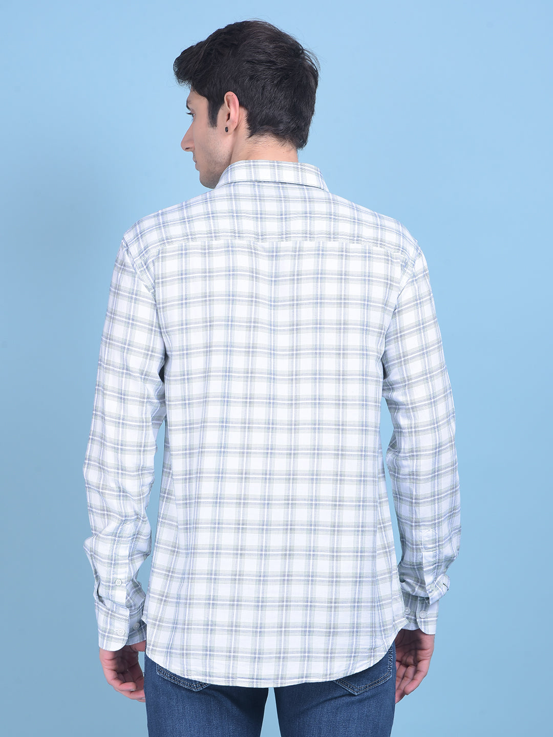 White Tartan Check 100% Cotton Shirt-Men Shirts-Crimsoune Club