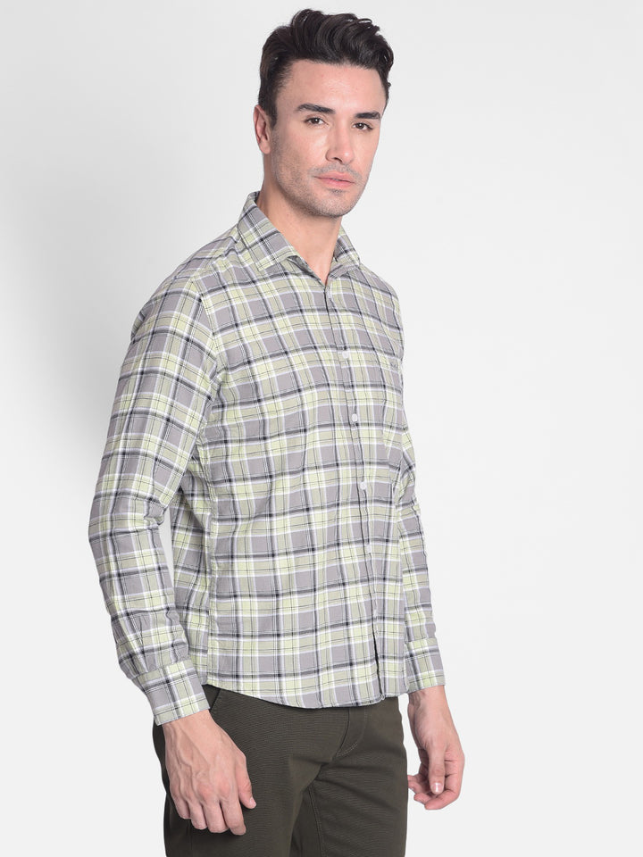 Grey Checked Shirt-Men shirts-Crimsoune Club