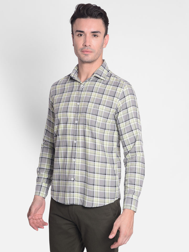 Grey Checked Shirt-Men shirts-Crimsoune Club