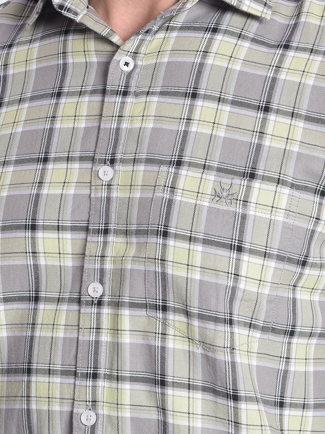 Grey Checked Shirt-Men shirts-Crimsoune Club