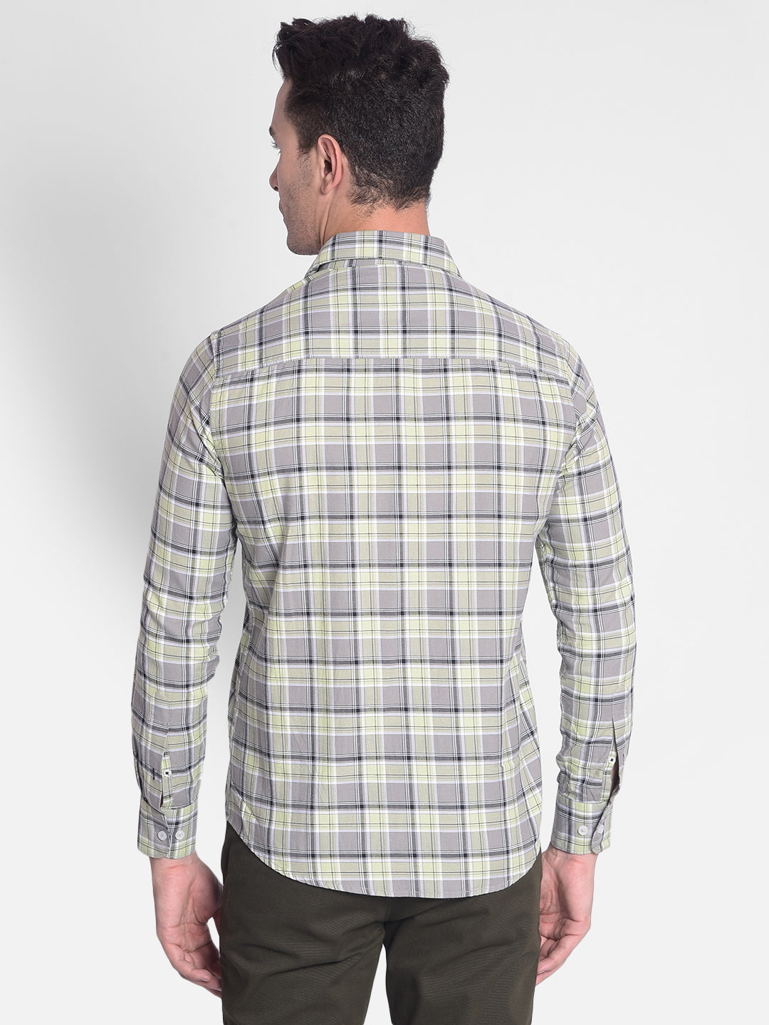 Grey Checked Shirt-Men shirts-Crimsoune Club