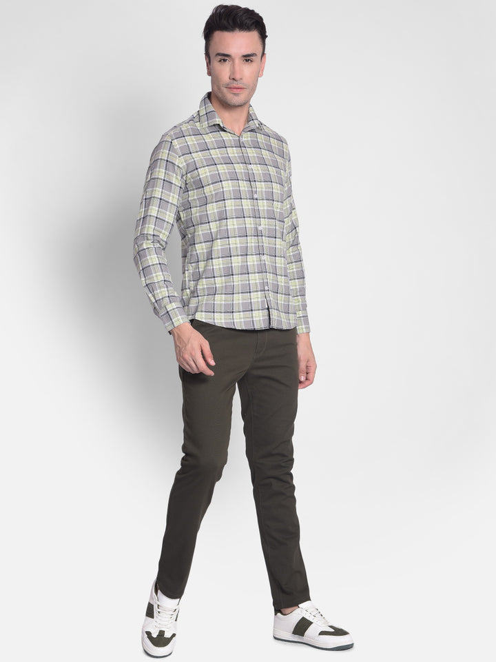 Grey Checked Shirt-Men shirts-Crimsoune Club