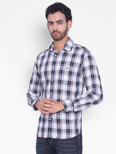 Blue Checked Shirt-Mens Shirts-Crimsoune Club