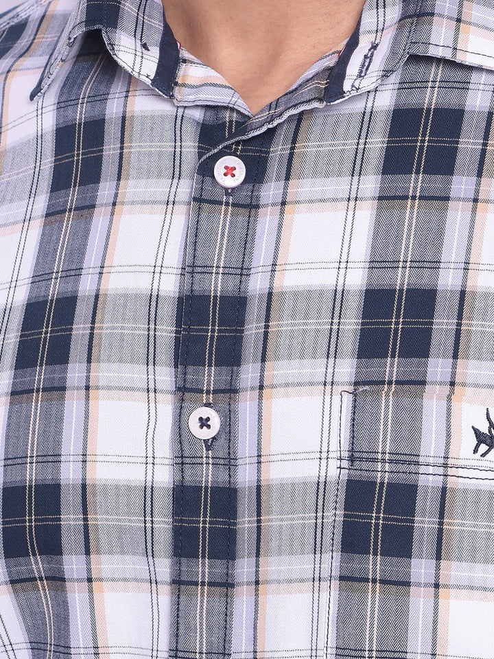 Blue Checked Shirt-Mens Shirts-Crimsoune Club