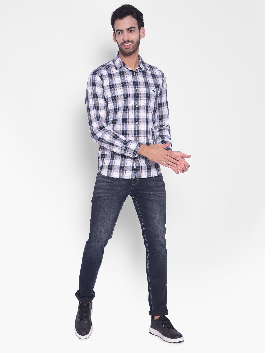 Blue Checked Shirt-Mens Shirts-Crimsoune Club