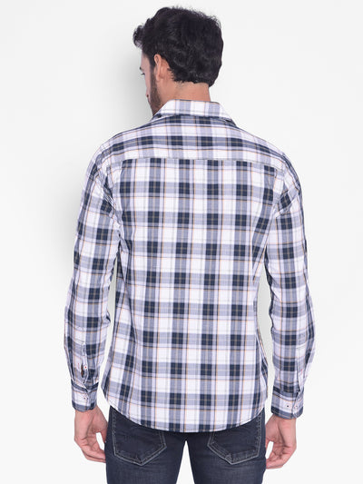 Blue Checked Shirt-Mens Shirts-Crimsoune Club