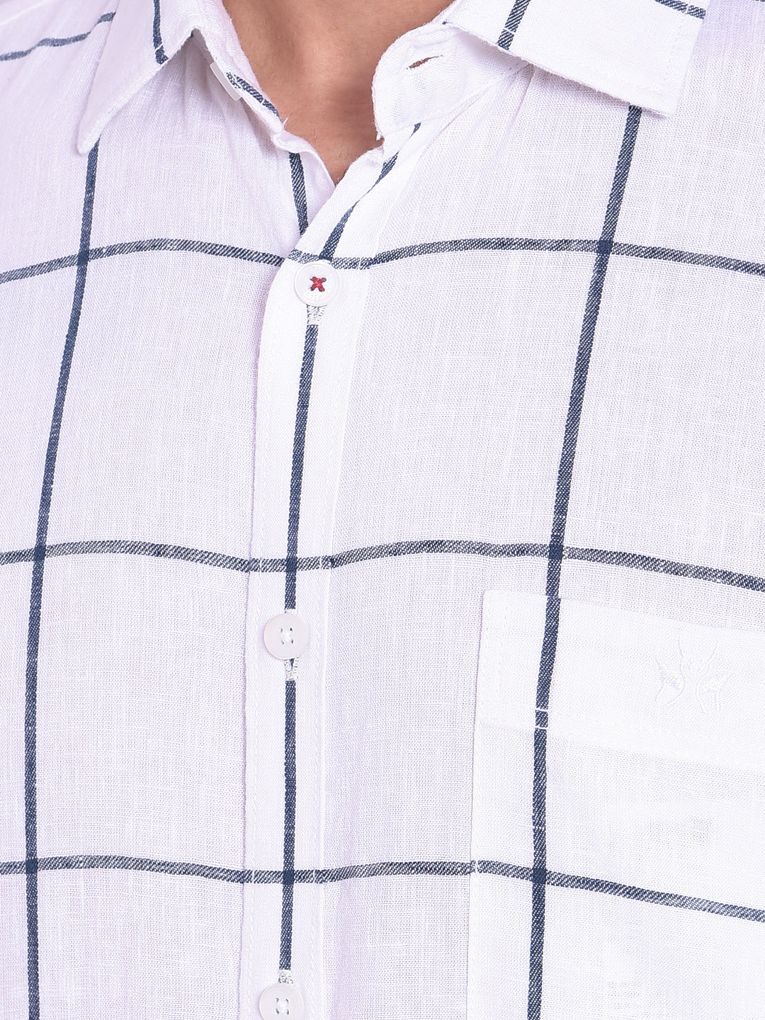 White Checked Shirt-Mens Shirts-Crimsoune Club