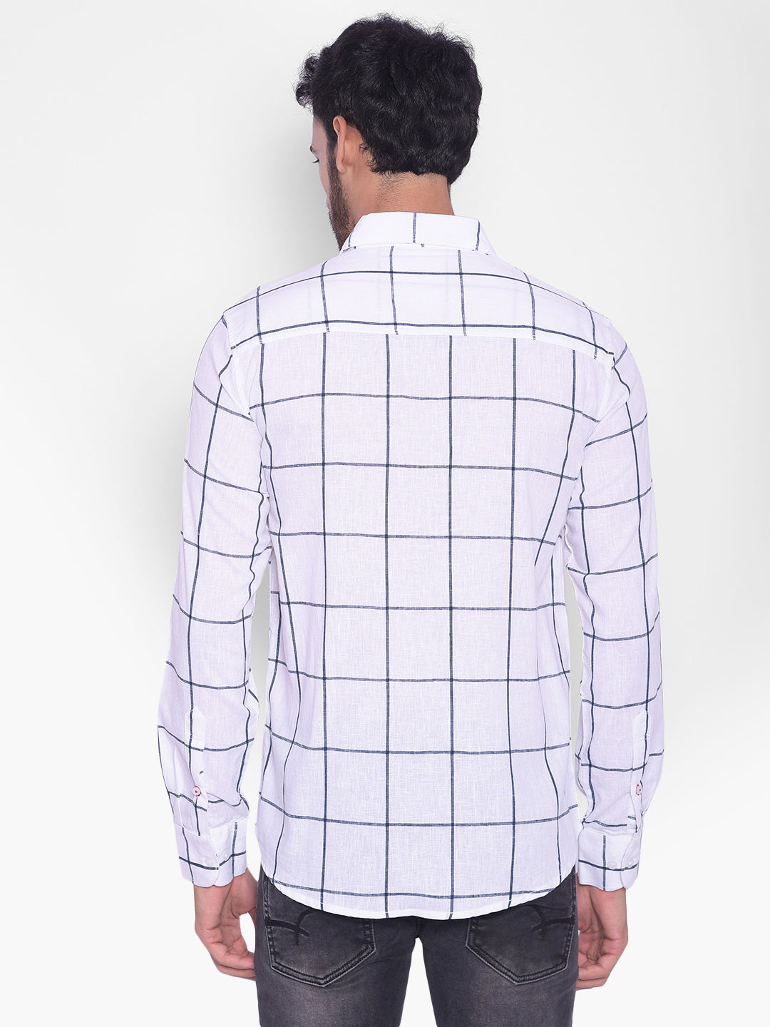 White Checked Shirt-Mens Shirts-Crimsoune Club