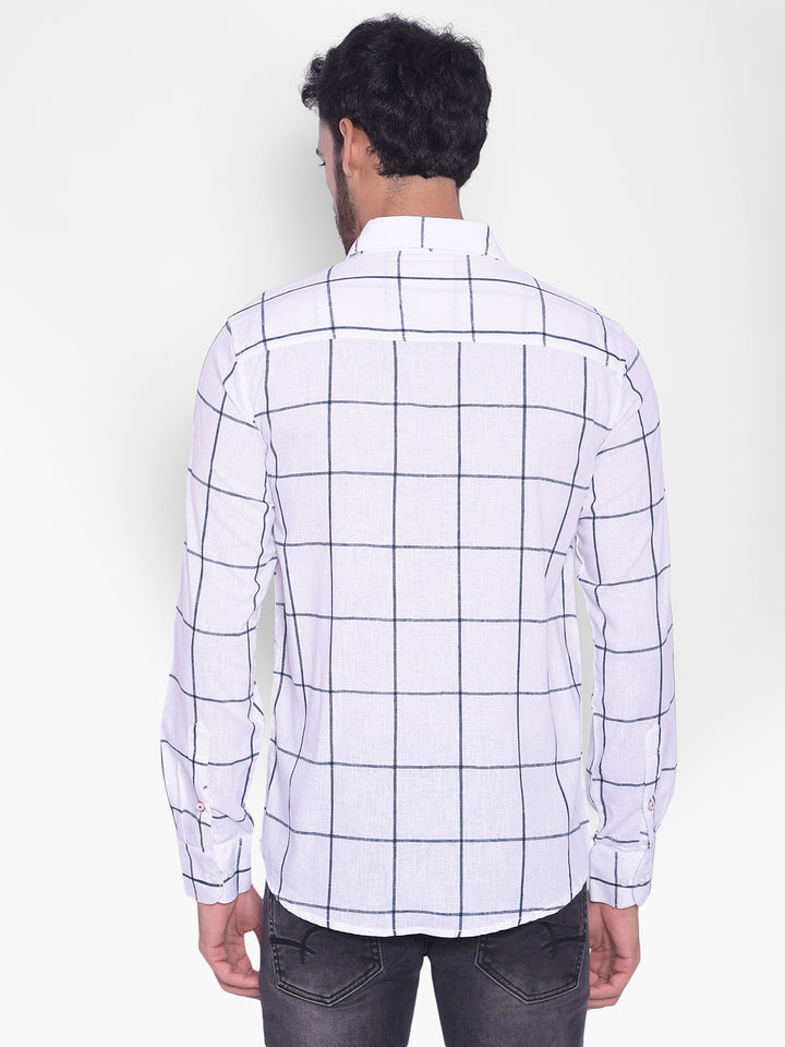 White Checked Shirt-Mens Shirts-Crimsoune Club
