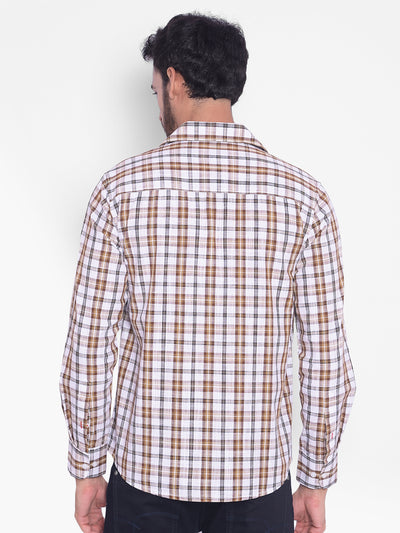 Brown Checked Shirt-Mens Shirts-Crimsoune Club