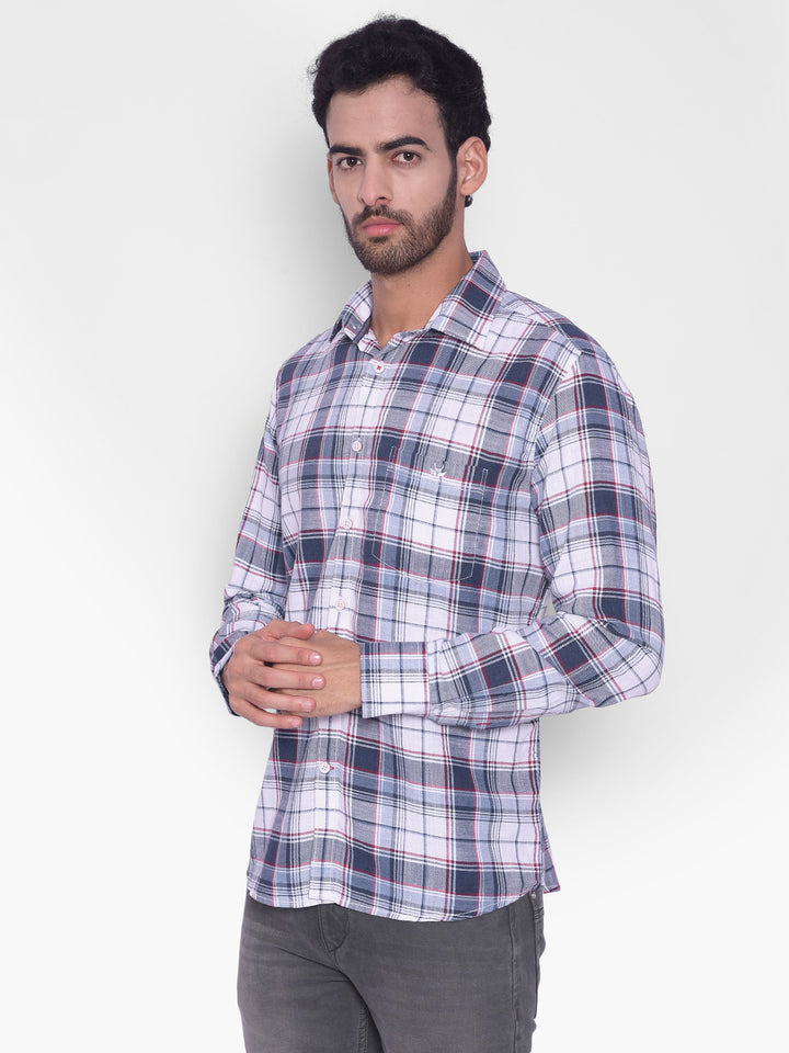Grey Checked Shirt-Mens Shirts-Crimsoune Club