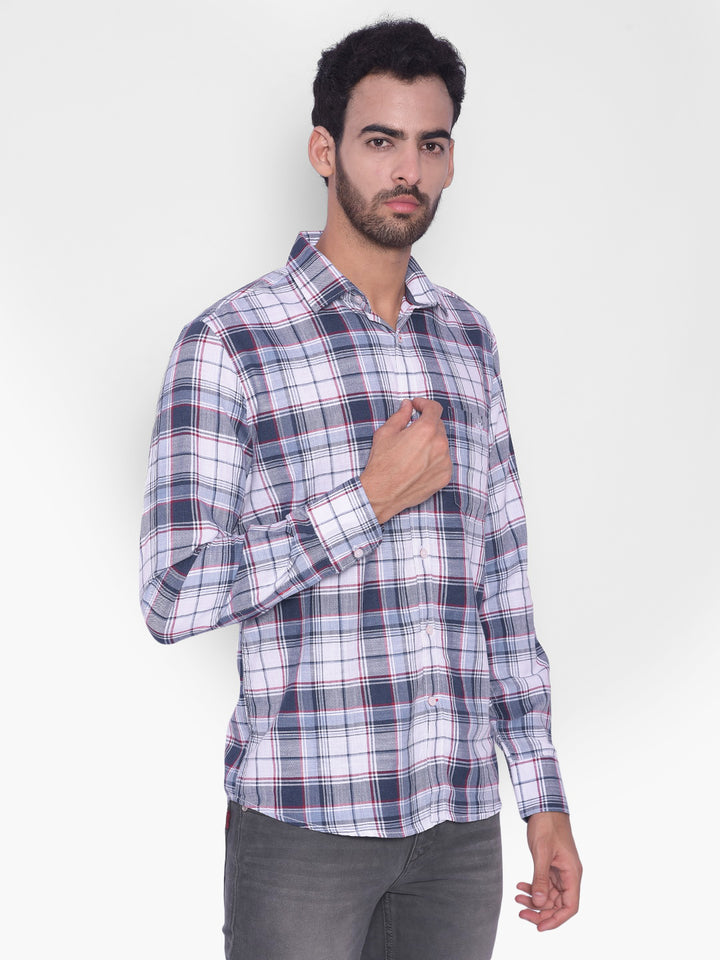 Grey Checked Shirt-Mens Shirts-Crimsoune Club