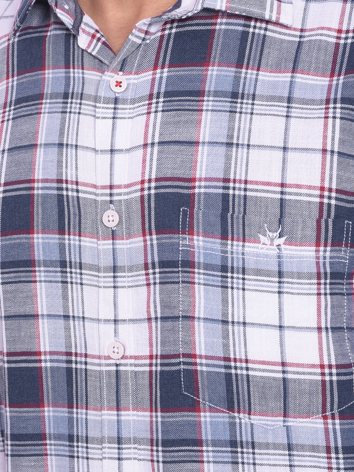 Grey Checked Shirt-Mens Shirts-Crimsoune Club