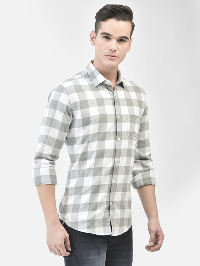 White Checked Shirt-Men Shirts-Crimsoune Club