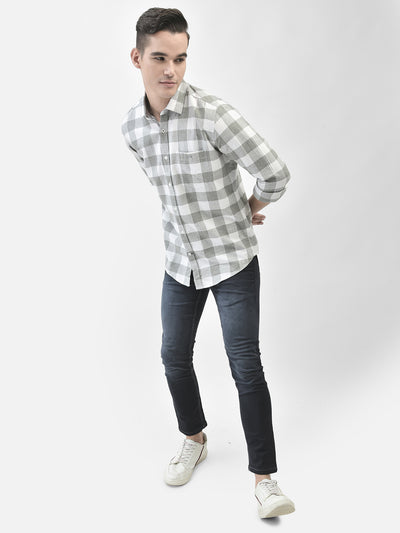 White Checked Shirt-Men Shirts-Crimsoune Club