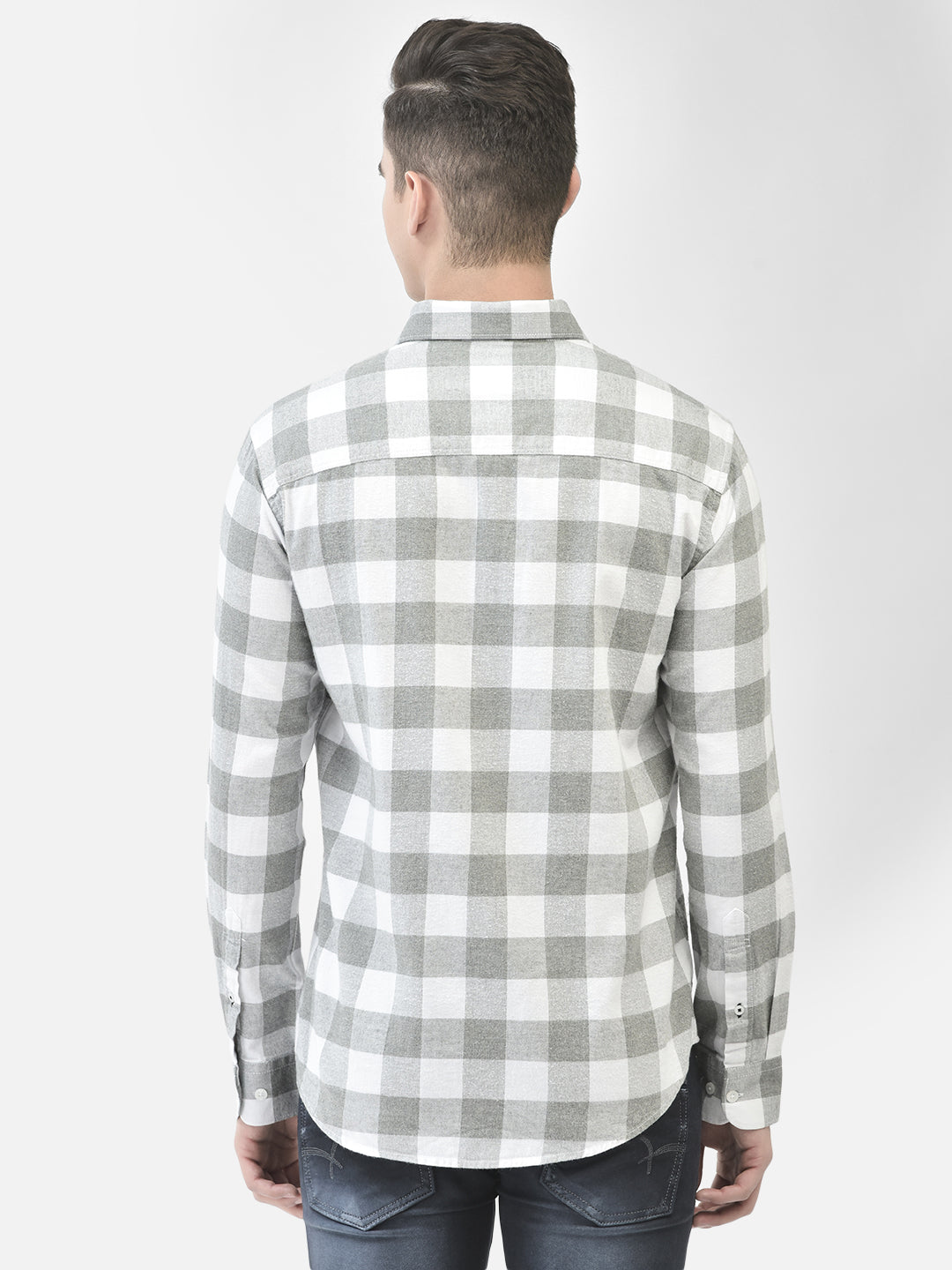 White Checked Shirt-Men Shirts-Crimsoune Club