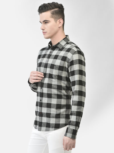 Grey Checked Shirt-Men Shirts-Crimsoune Club