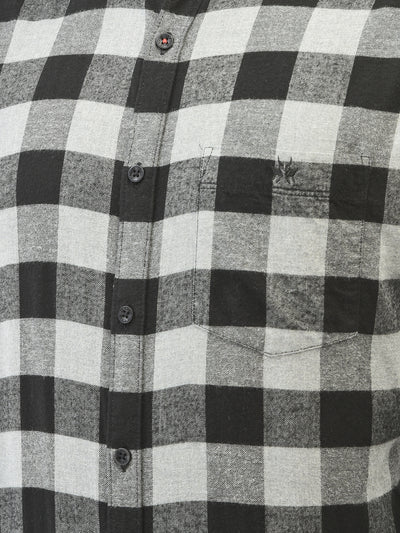 Grey Checked Shirt-Men Shirts-Crimsoune Club