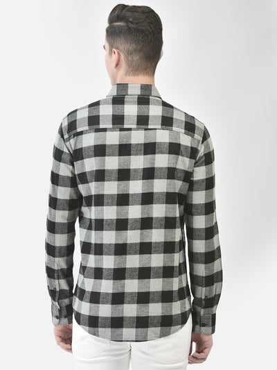 Grey Checked Shirt-Men Shirts-Crimsoune Club