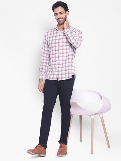 Pink Checked Shirt-Mens Shirts-Crimsoune Club