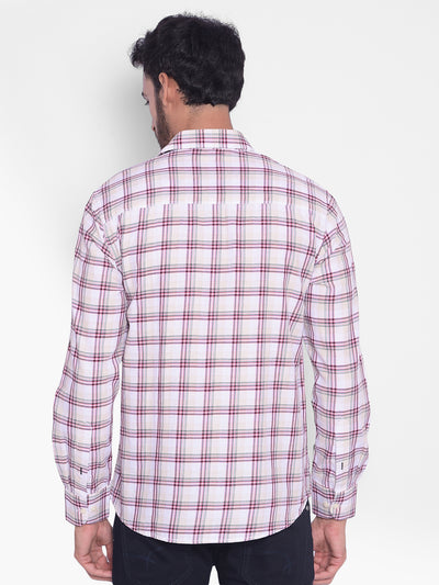 Pink Checked Shirt-Mens Shirts-Crimsoune Club