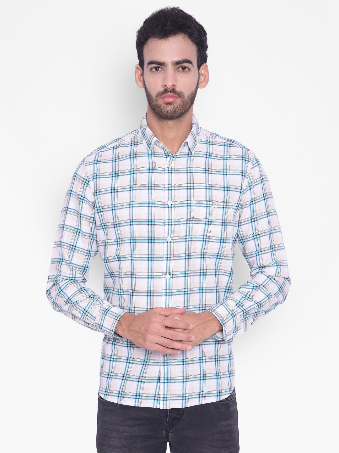 Green Checked Shirt-Mens Shirts-Crimsoune Club