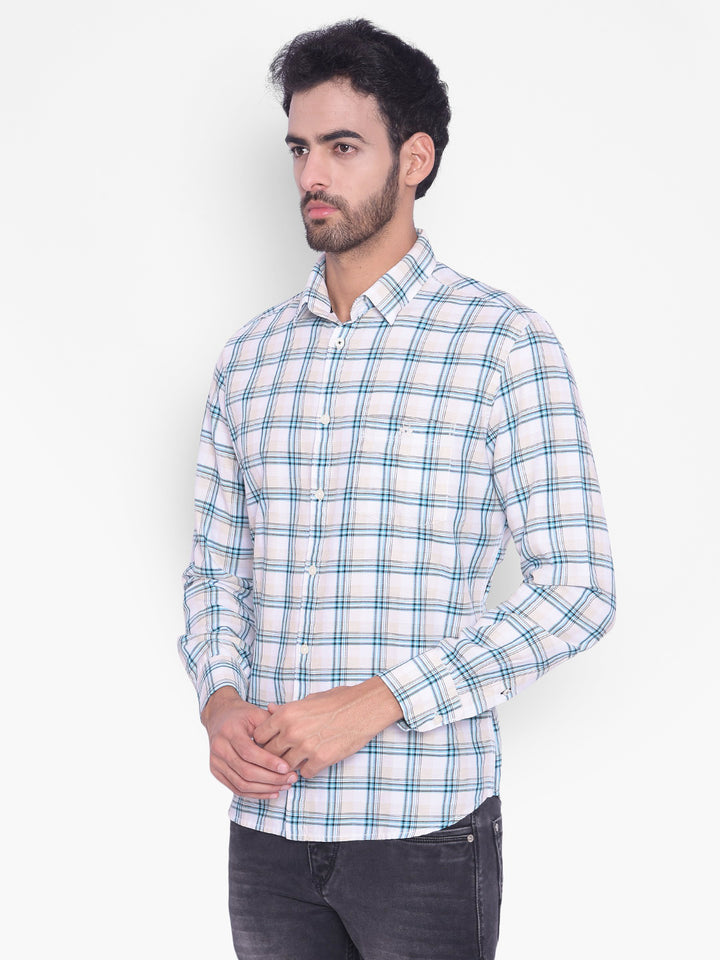 Green Checked Shirt-Mens Shirts-Crimsoune Club