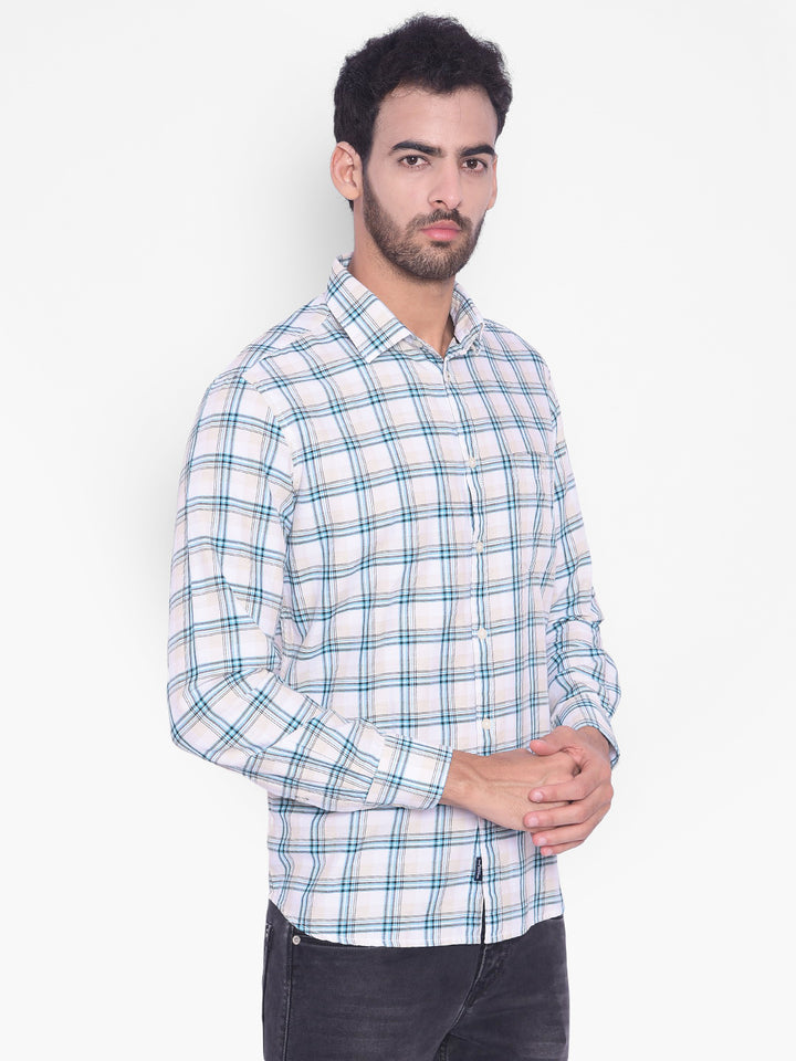 Green Checked Shirt-Mens Shirts-Crimsoune Club