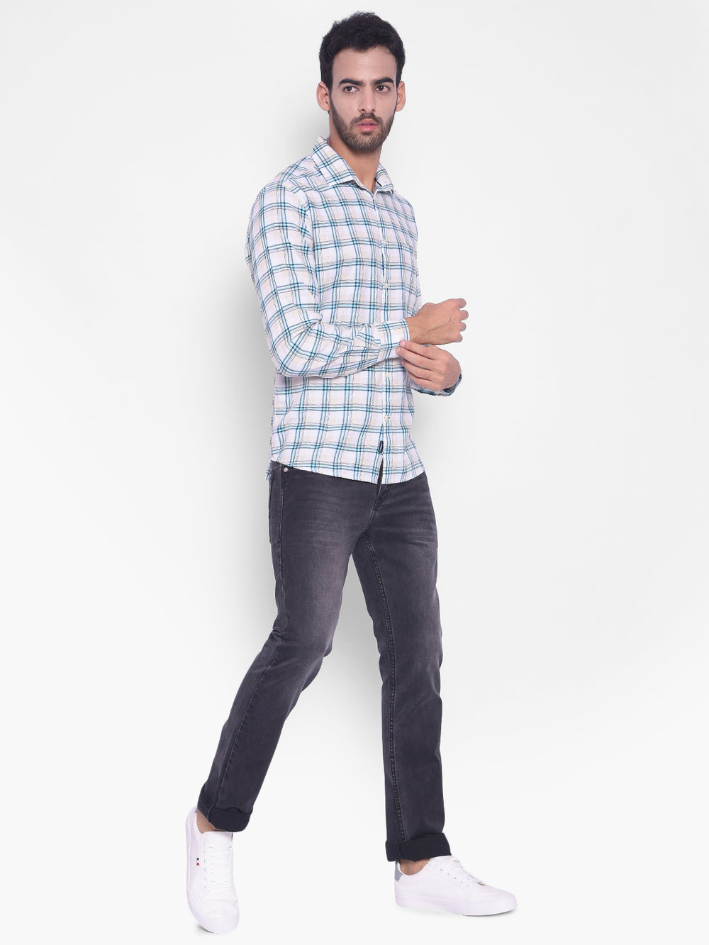 Green Checked Shirt-Mens Shirts-Crimsoune Club