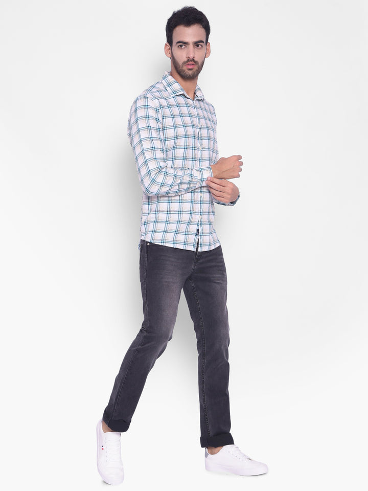 Green Checked Shirt-Mens Shirts-Crimsoune Club