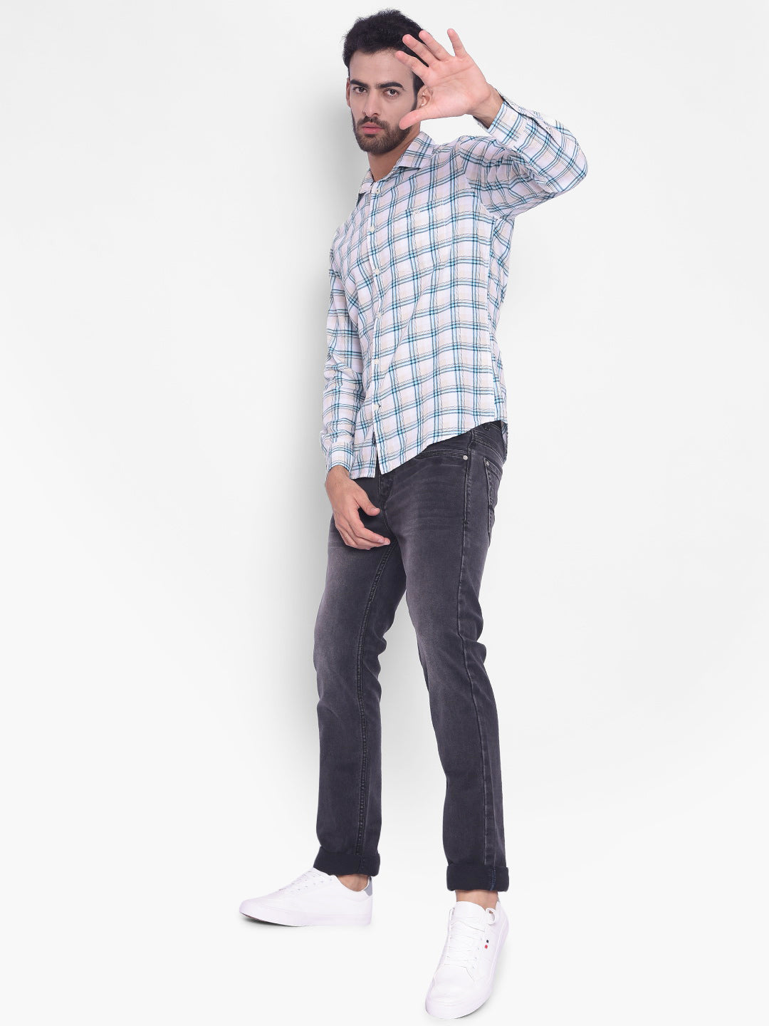 Green Checked Shirt-Mens Shirts-Crimsoune Club
