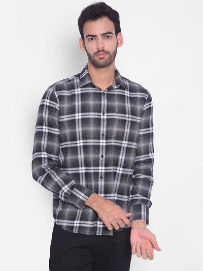 Grey Checked Shirt-Men Shirts-Crimsoune Club