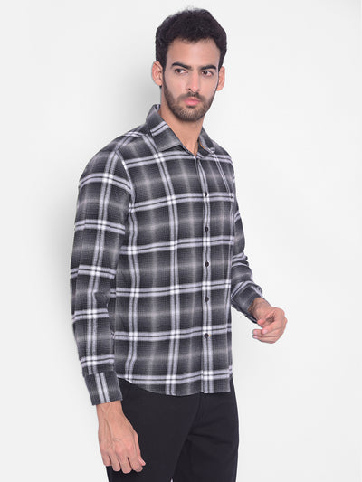 Grey Checked Shirt-Men Shirts-Crimsoune Club