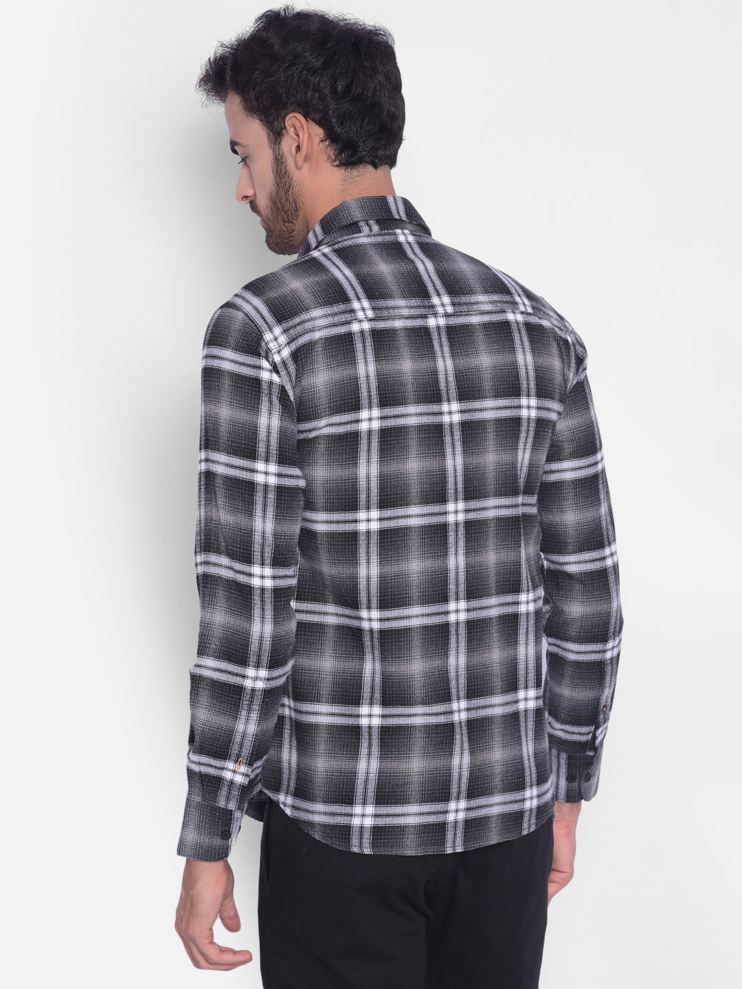 Grey Checked Shirt-Men Shirts-Crimsoune Club