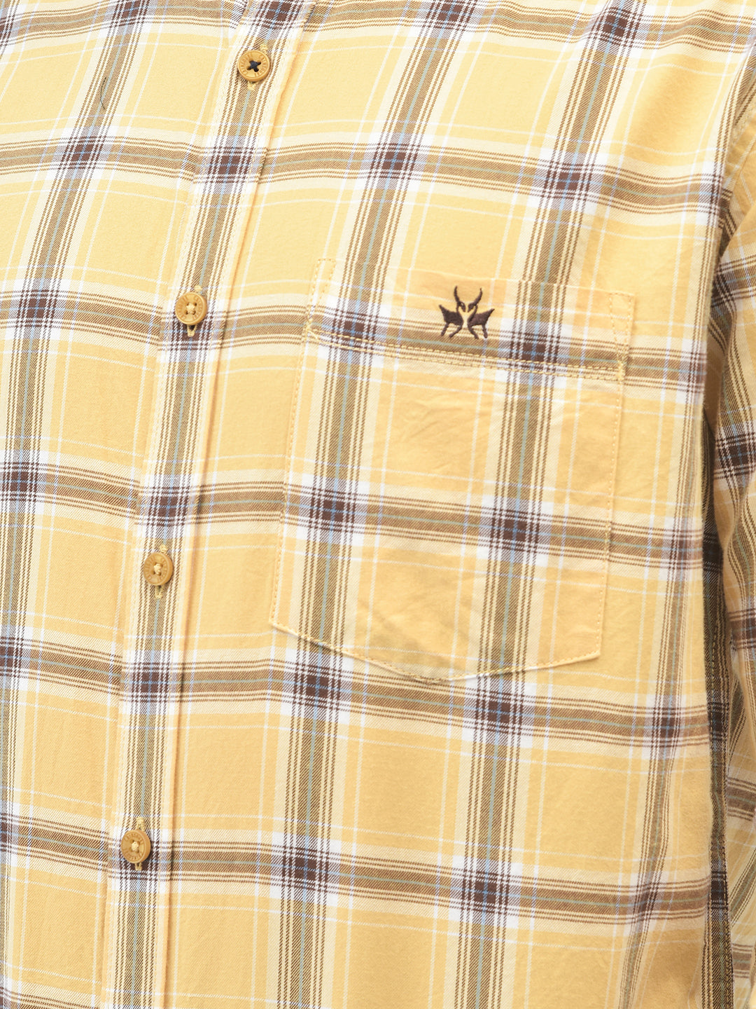 Yellow Checked Shirt-Men Shirts-Crimsoune Club