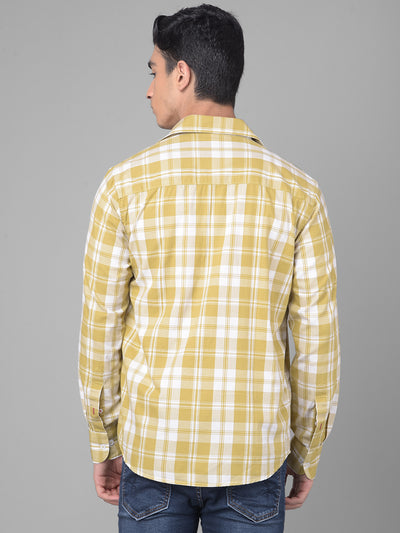 Yellow Checked Shirt-Men Shirts-Crimsoune Club