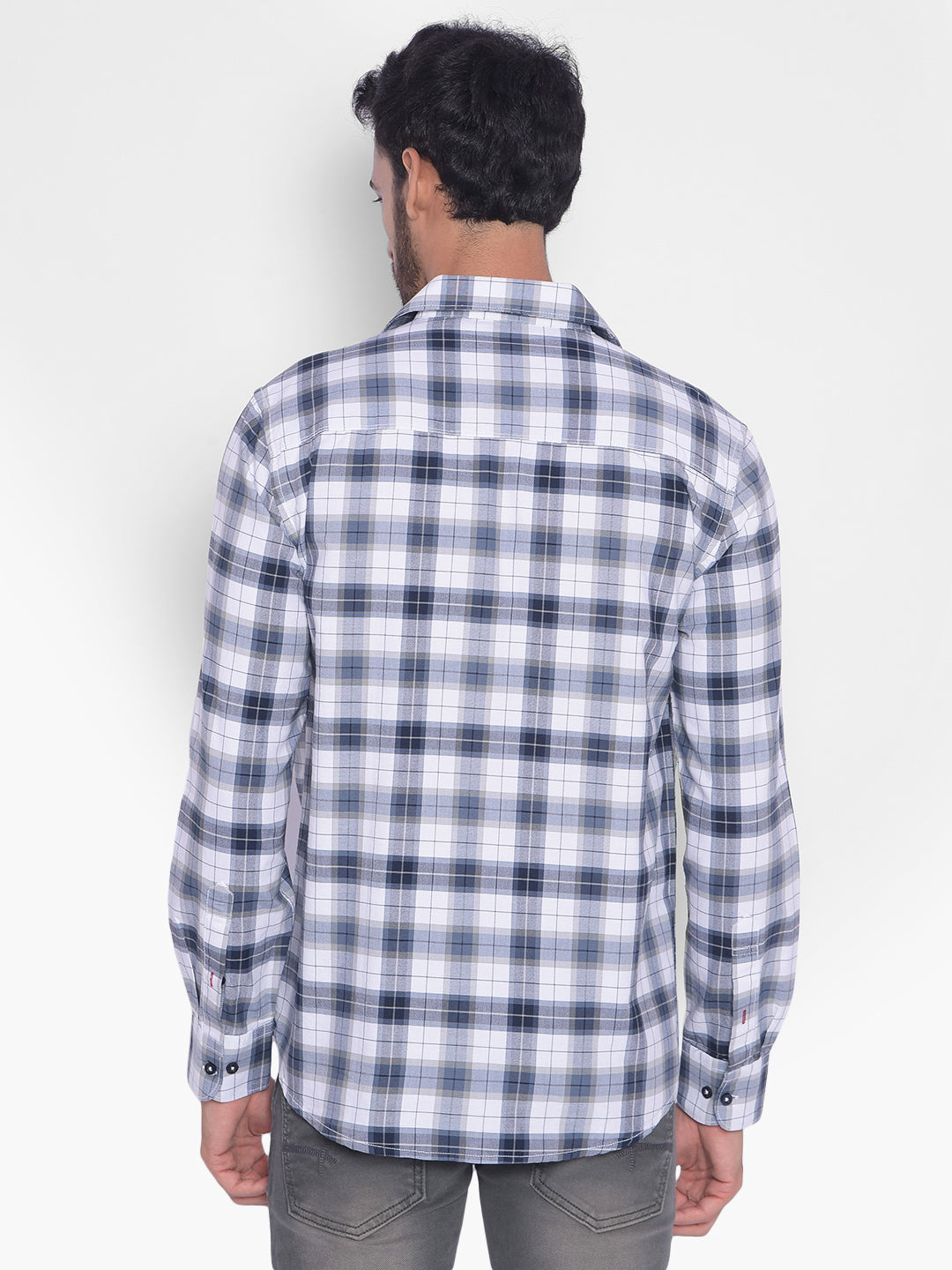 Grey Checked Shirt-Mens Shirts-Crimsoune Club