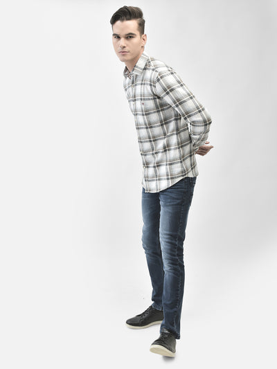 White Checked Shirt-Men Shirts-Crimsoune Club