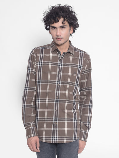 Grey Checked Shirt-Men Shirts-Crimsoune Club