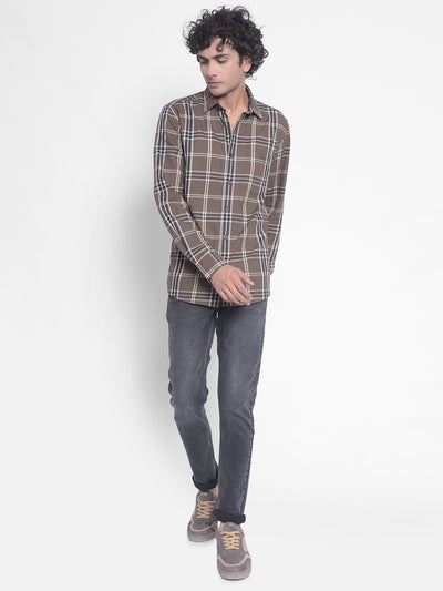 Grey Checked Shirt-Men Shirts-Crimsoune Club