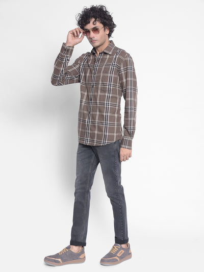 Grey Checked Shirt-Men Shirts-Crimsoune Club