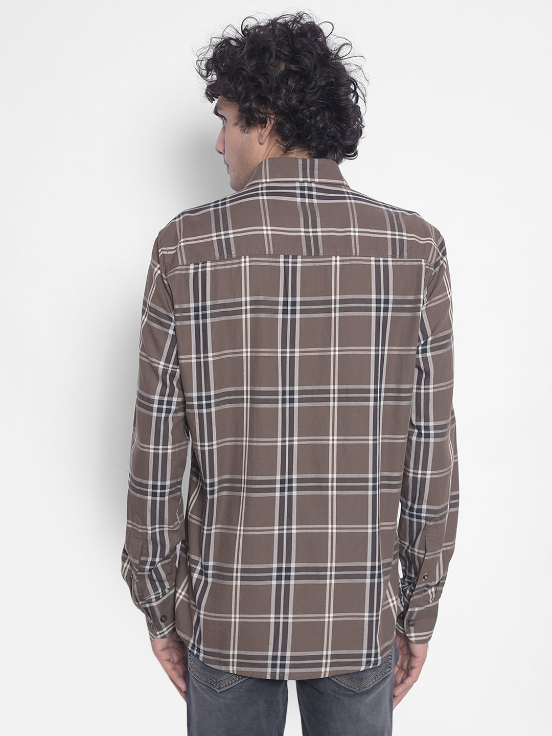 Grey Checked Shirt-Men Shirts-Crimsoune Club