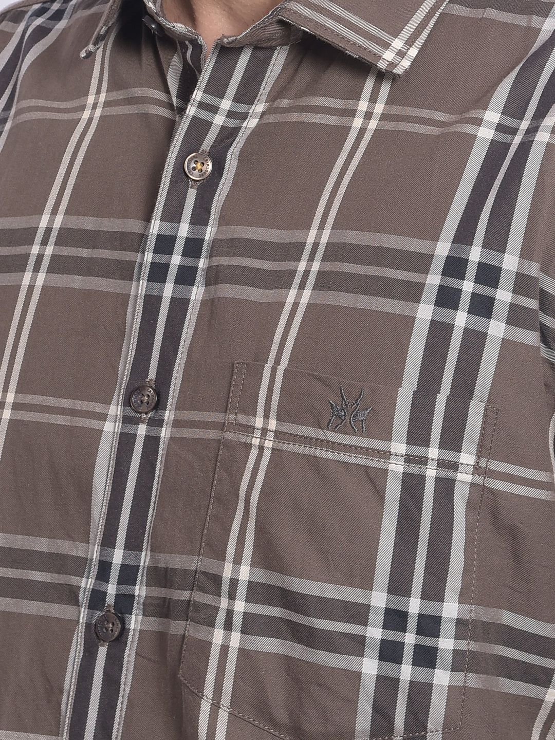 Grey Checked Shirt-Men Shirts-Crimsoune Club