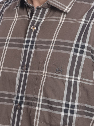 Grey Checked Shirt-Men Shirts-Crimsoune Club