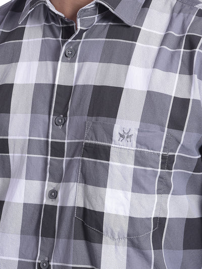 Grey Checked Shirt-Men Jeans-Crimsoune Club