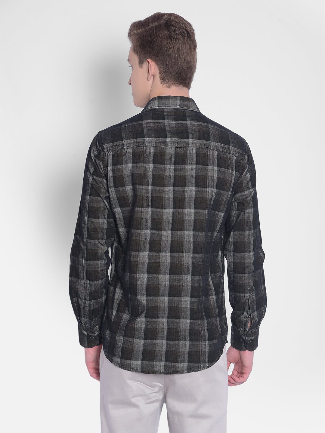 Multicolor Checked Corduroy Shirt-Men Shirts-Crimsoune Club