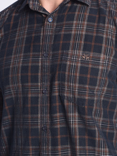 Brown Checked Shirt-Men shirts-Crimsoune Club